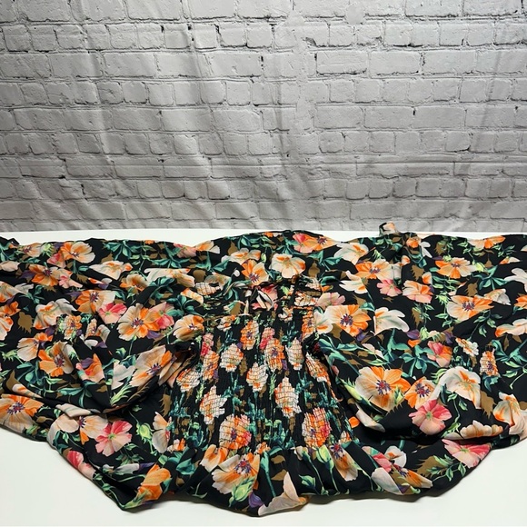 Beulah Black Maxi Dress with Floral Design long balloons sleeves size s NWT - Picture 9 of 10